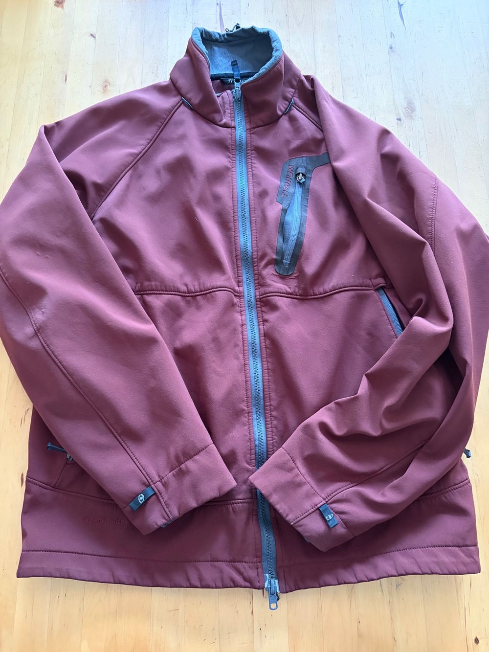 Columbia Men's Performance Jacket - Maroon with Gray Accents
